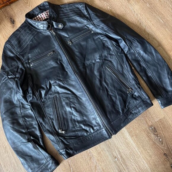 Derimod Expo 100% Genuine Leather Jacket size Men’s medium - Picture 2 of 5